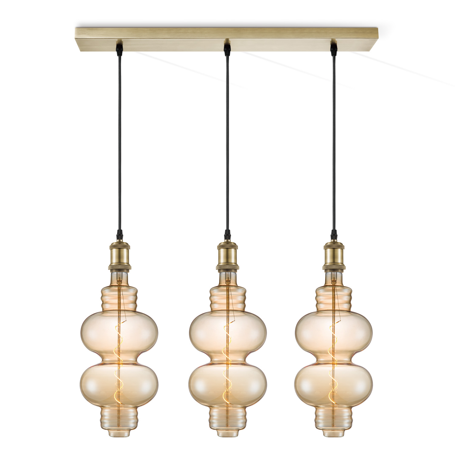 Home sweet home hanglamp Vintage brons 3L Beam Diabolo - amber