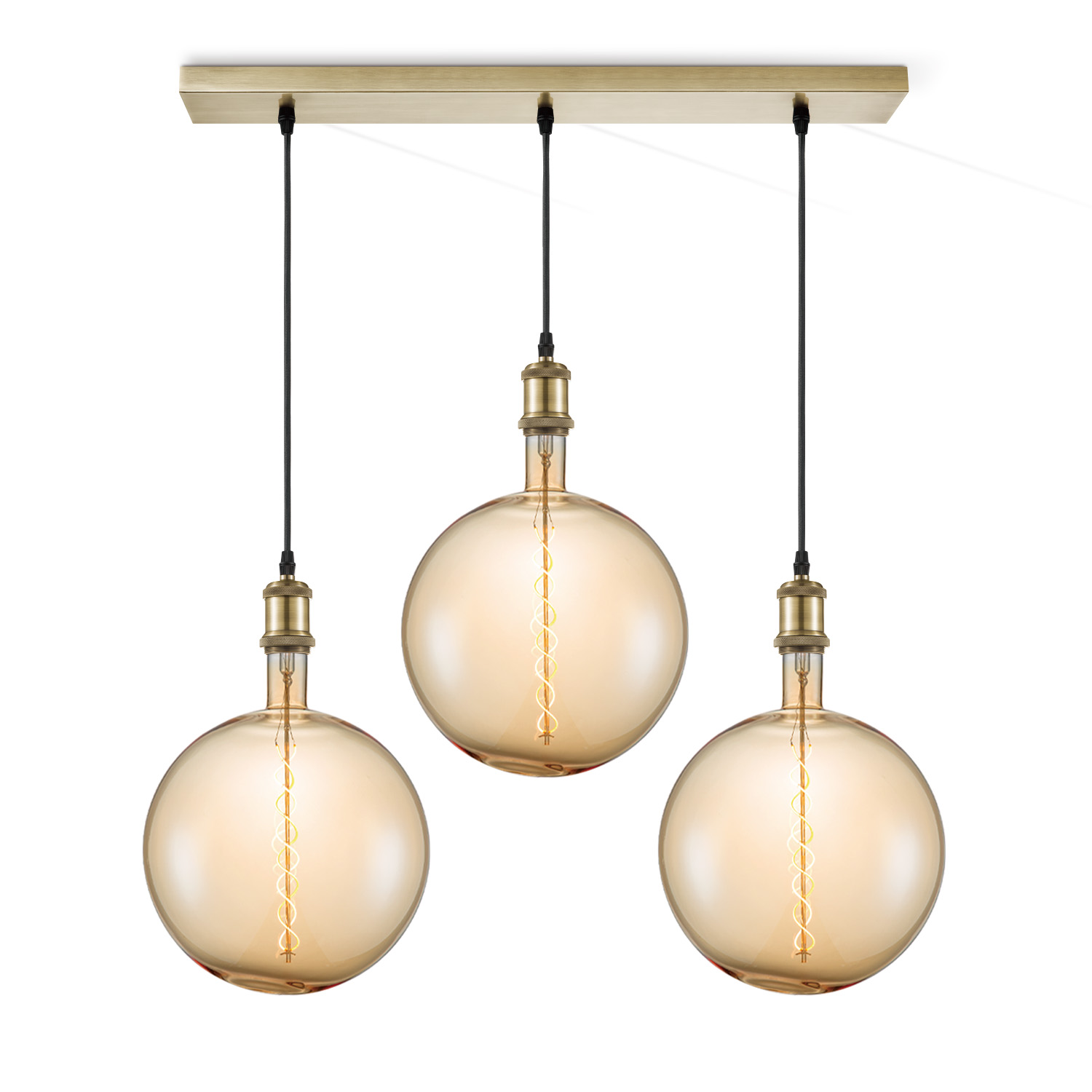 Image of Home sweet home hanglamp Vintage brons 3L Beam Spiral g260 - amber