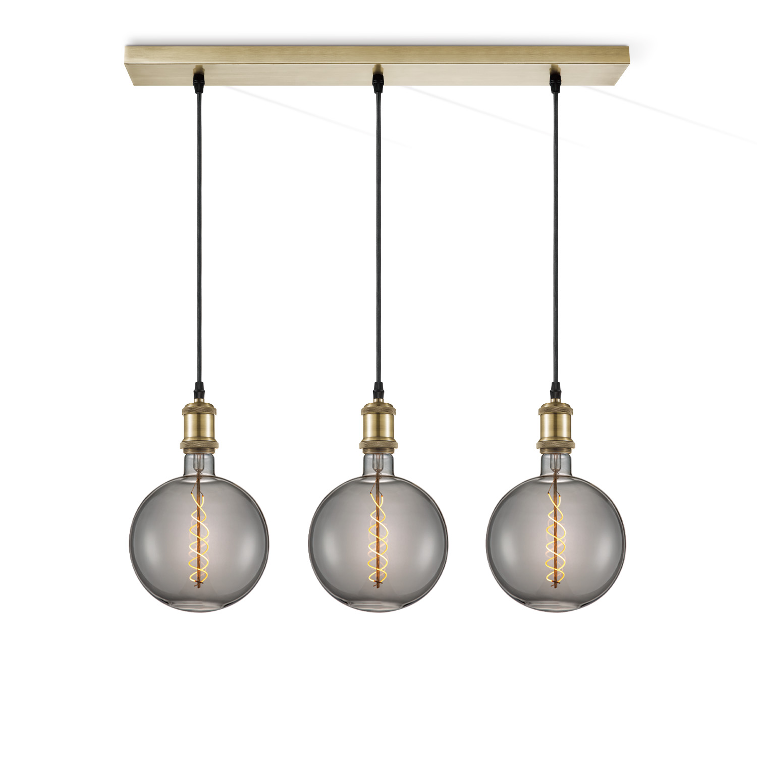 Home sweet home hanglamp Vintage brons 3L Beam Spiral g180 - smoke