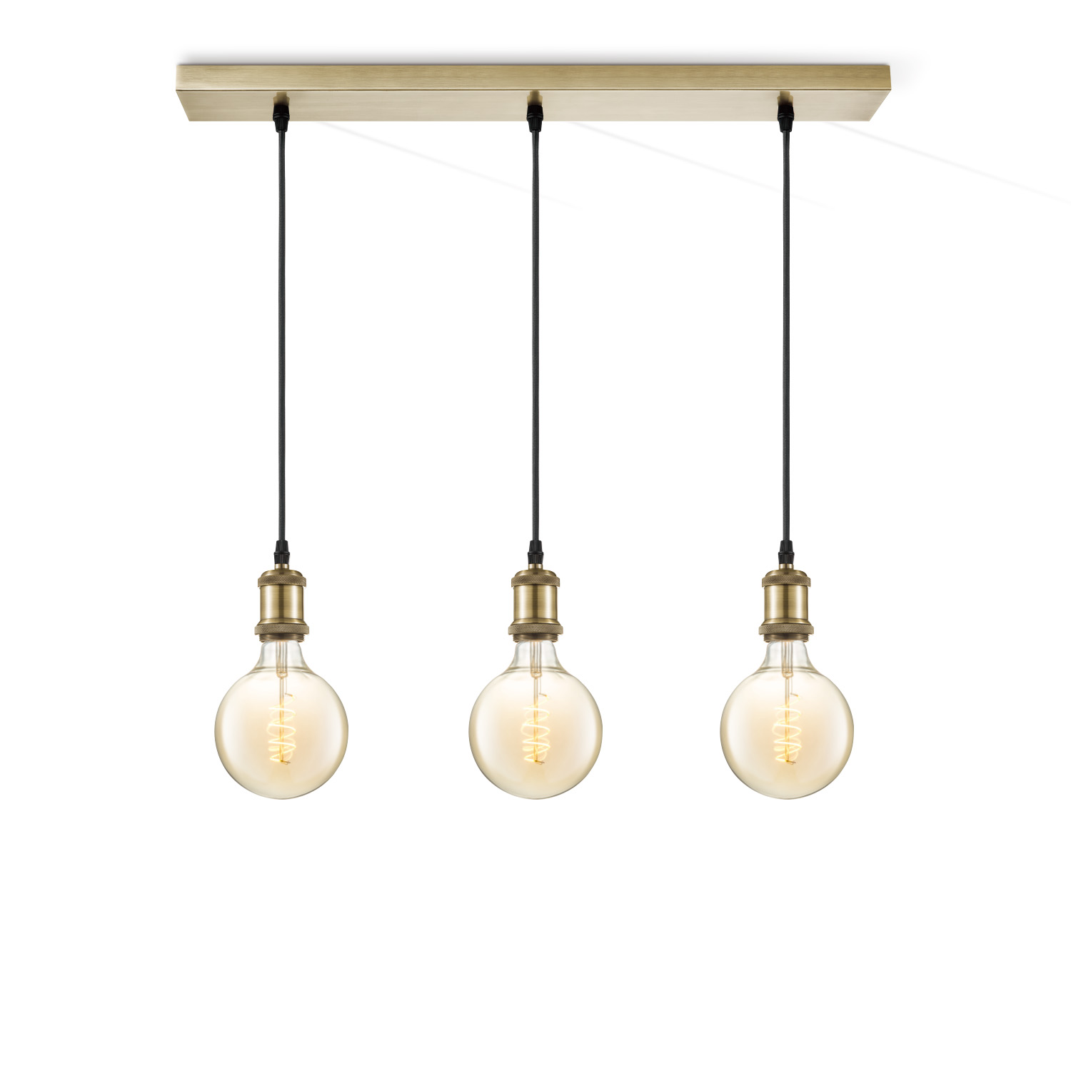 Home sweet home hanglamp Vintage brons 3L Beam Spiral g125 - amber