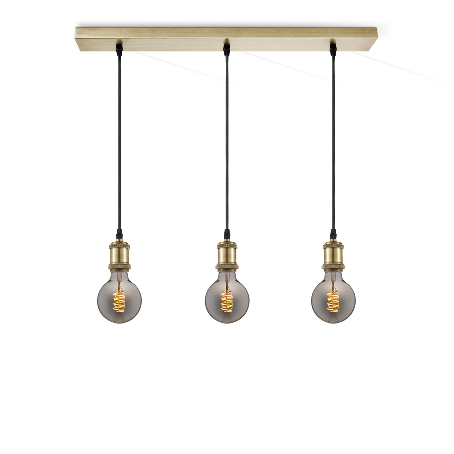 Home sweet home hanglamp Vintage brons 3L Beam Spiral g95 - smoke