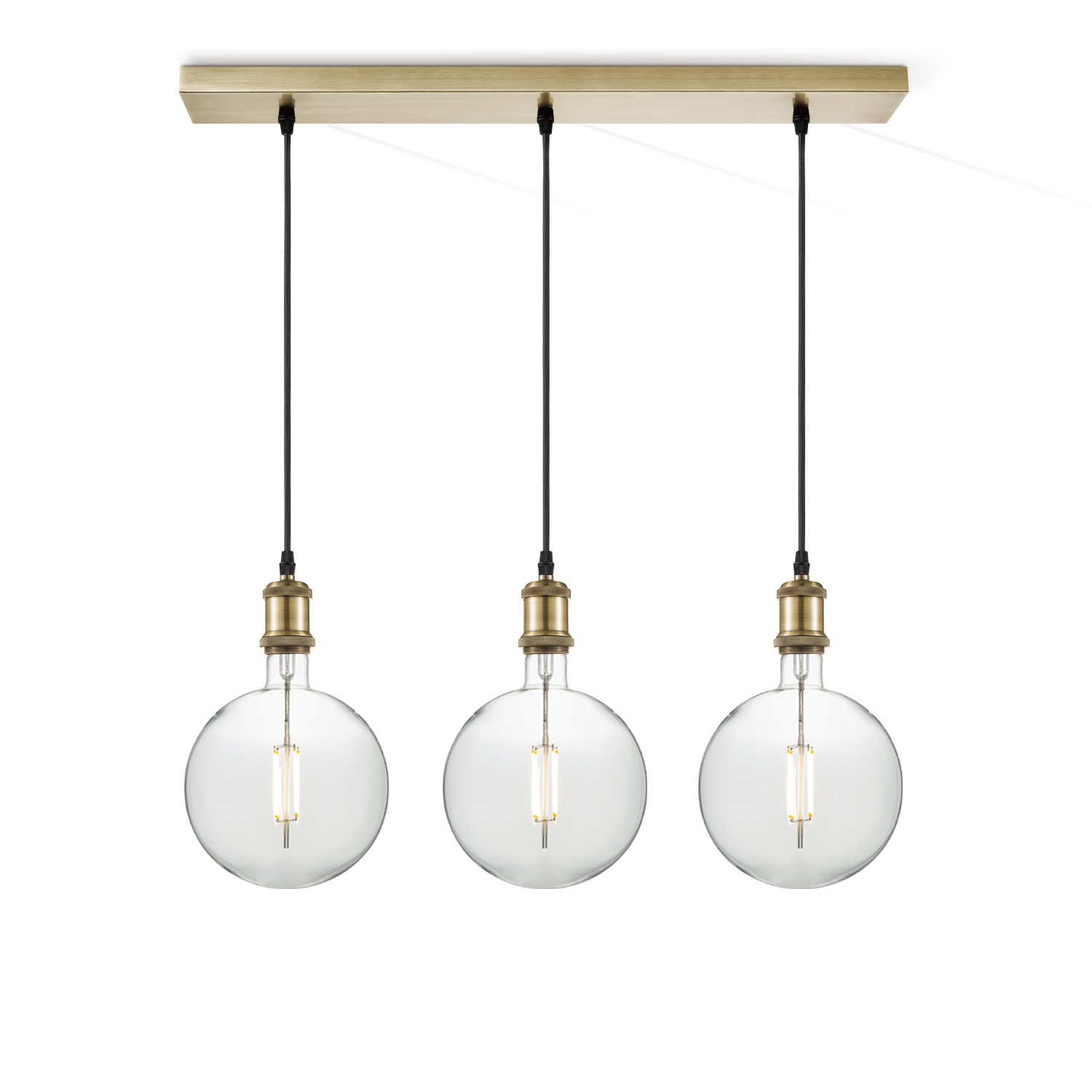 Home sweet home hanglamp Vintage brons 3L Beam Globe g180 - helder