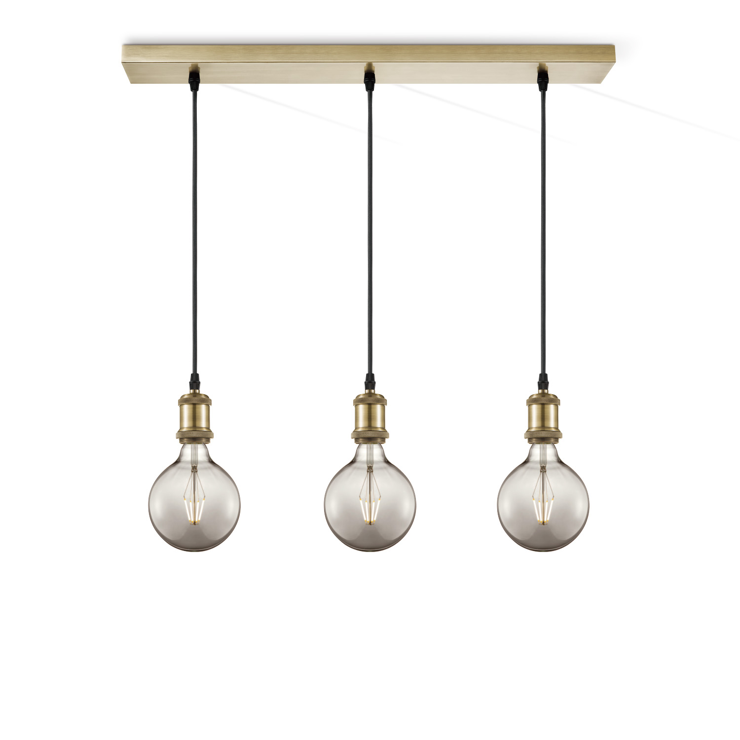 Home sweet home hanglamp Vintage brons 3L Beam Globe g125 - smoke