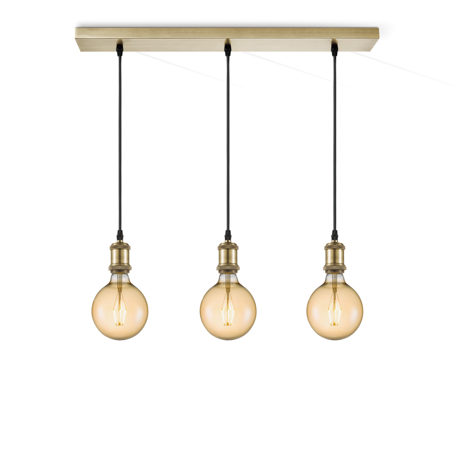 Home sweet home hanglamp Vintage brons 3L Beam Globe g125 - amber