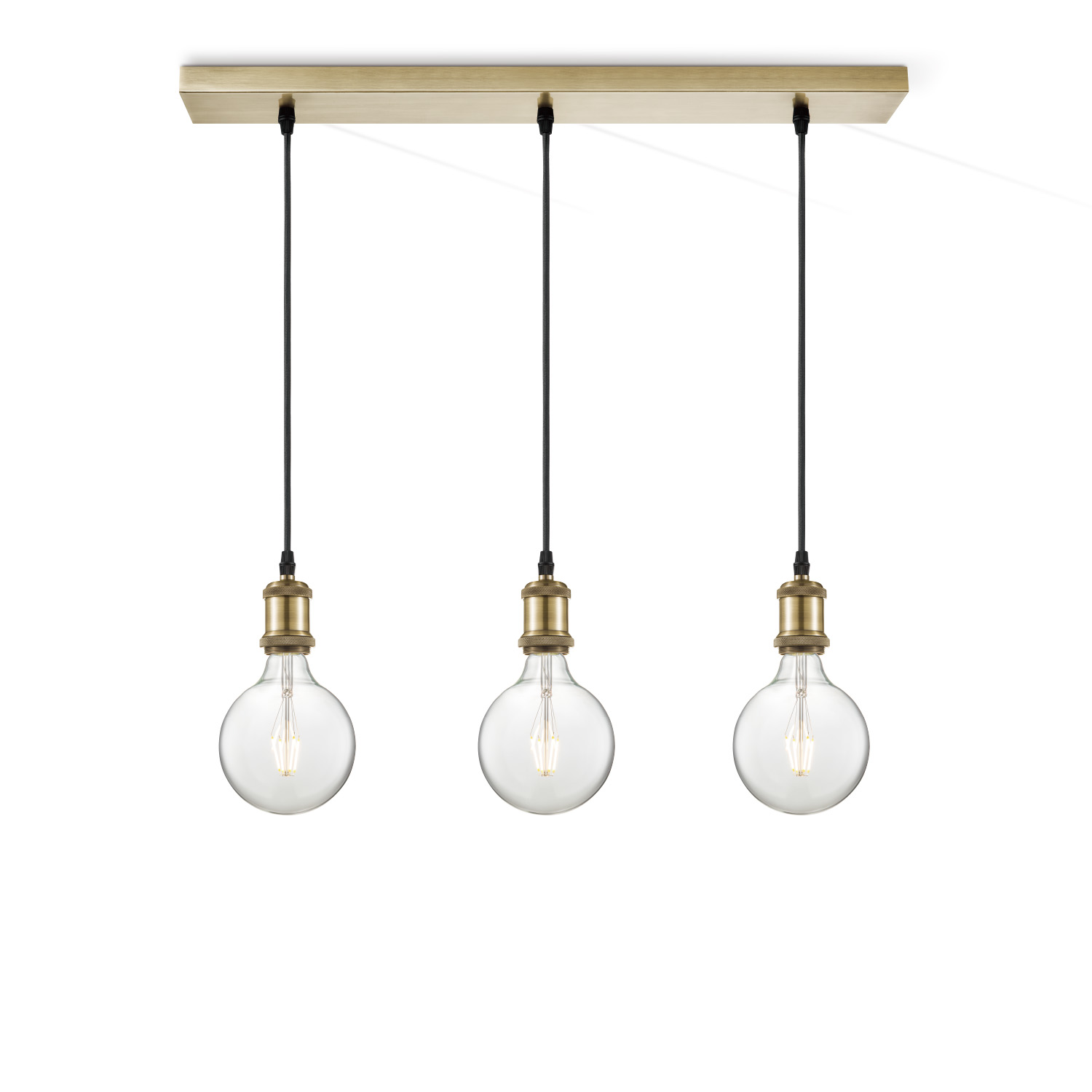 Home sweet home hanglamp Vintage brons 3L Beam Globe g125 - helder