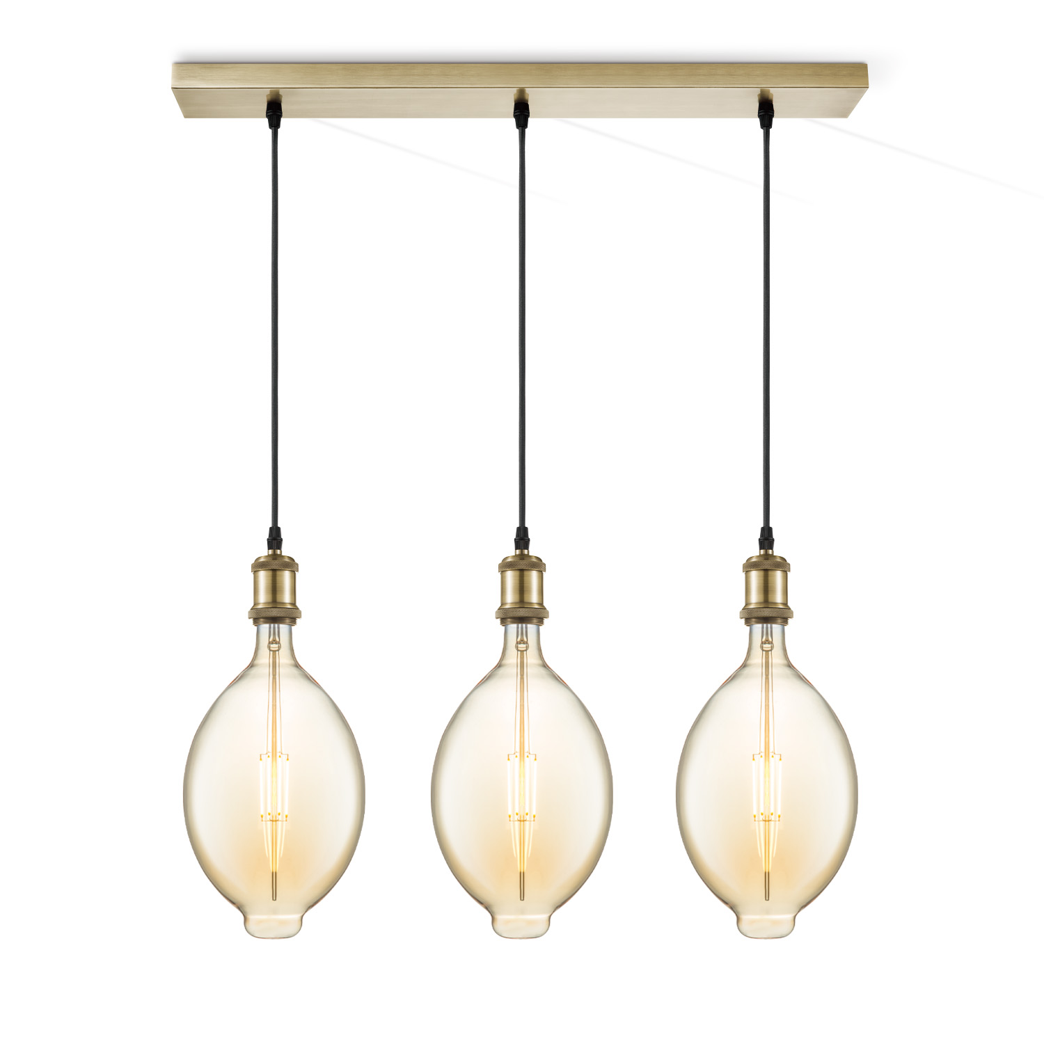 Home sweet home hanglamp Vintage brons 3L Beam Oval - amber