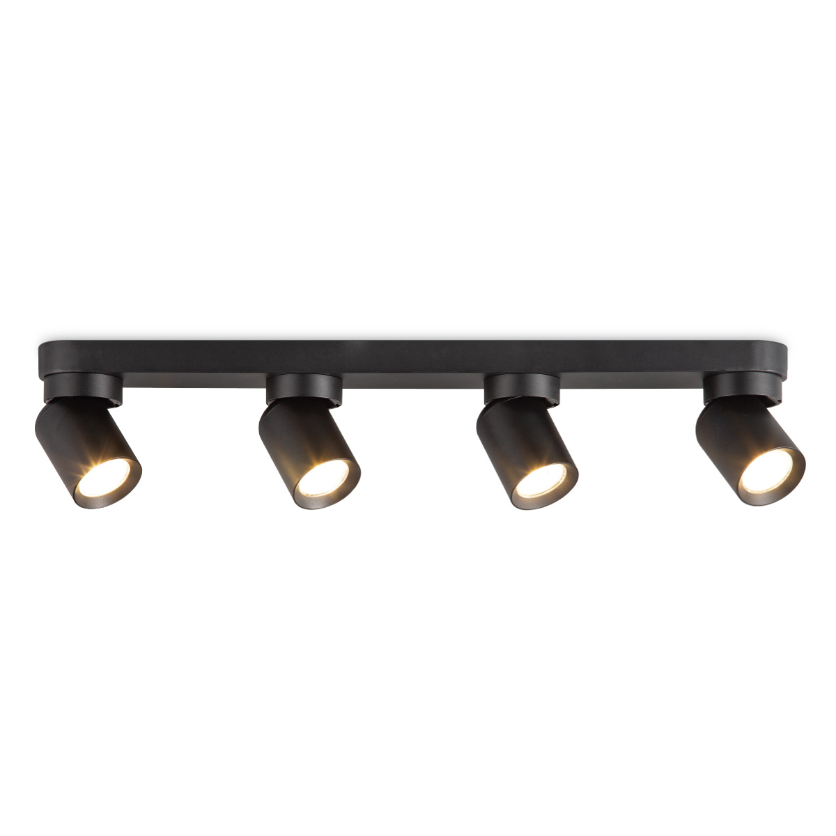 Moderne LED Rond Opbouwspot Swing - Zwart - 60/10/10cm - 4 lichts plafondspot - gemaakt van metaal - voor Woonkamer en Slaapkamer