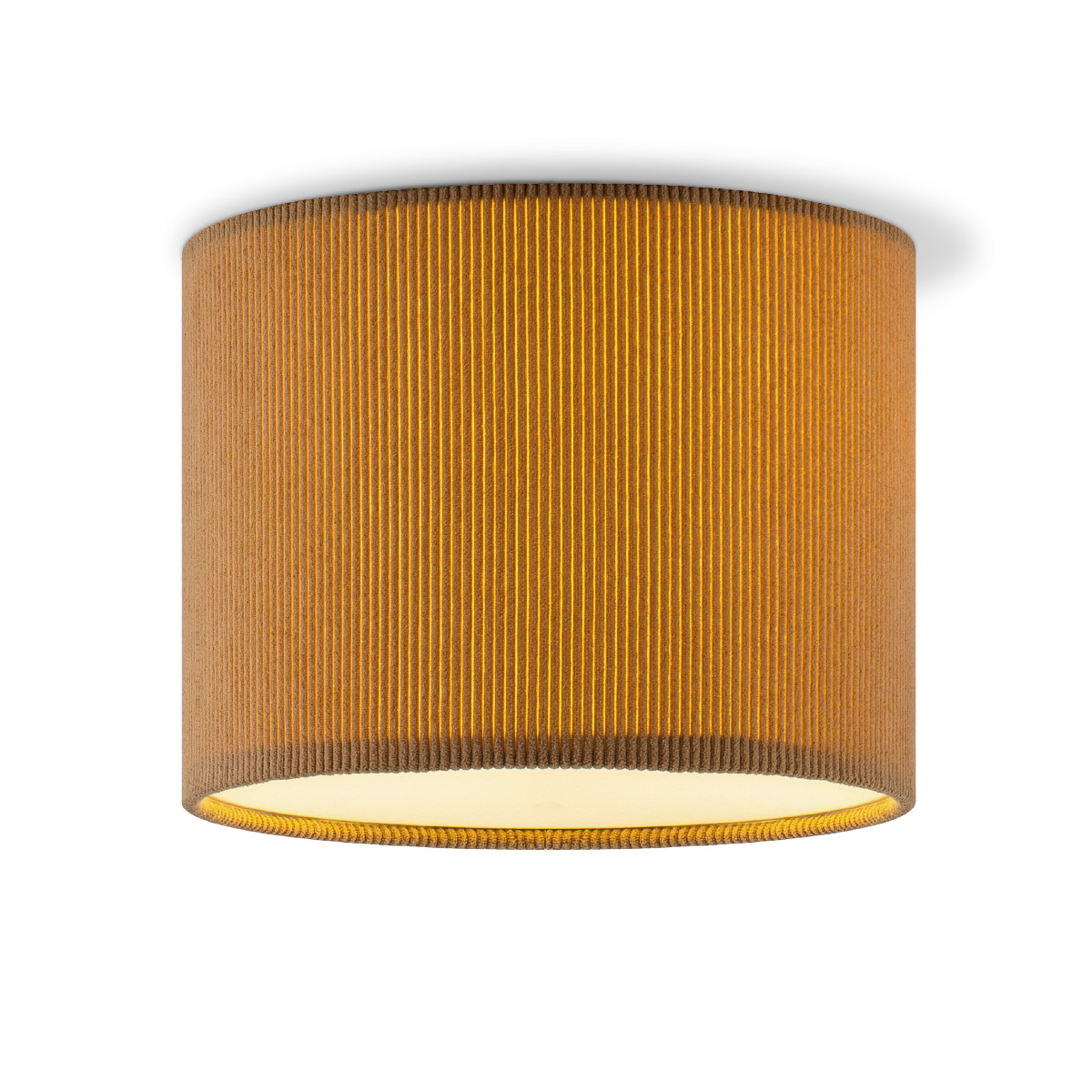 Corduroy Plafondlamp - Cilinder - Brown - Scandinavische stijl - ø22 x 17 cm - E27 Fitting - Geschikt voor Woonkamers en slaapkamers