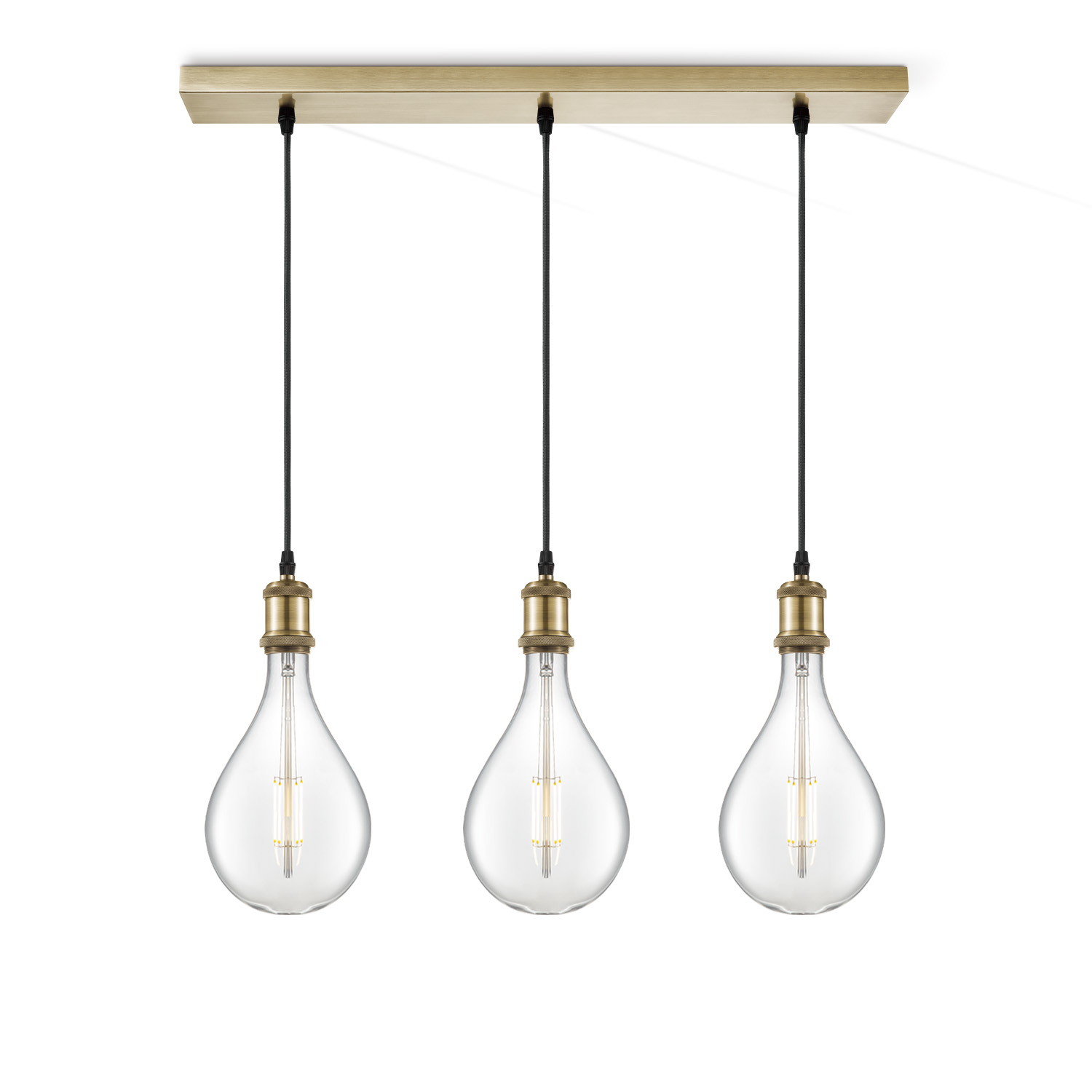 Home sweet home hanglamp Vintage brons 3L Beam Pear - helder