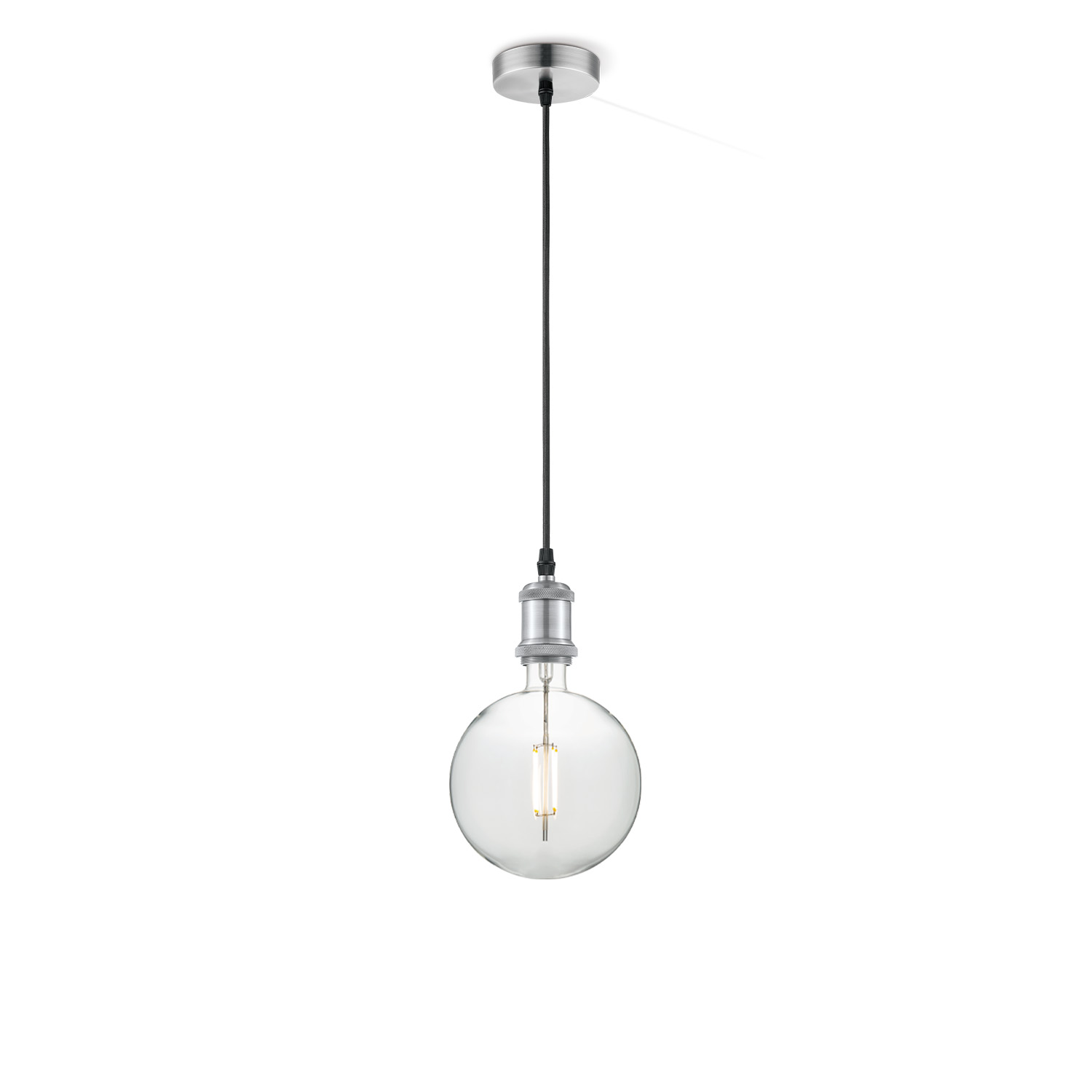 Home sweet home hanglamp Vintage Globe g180 - Mat staal - helder