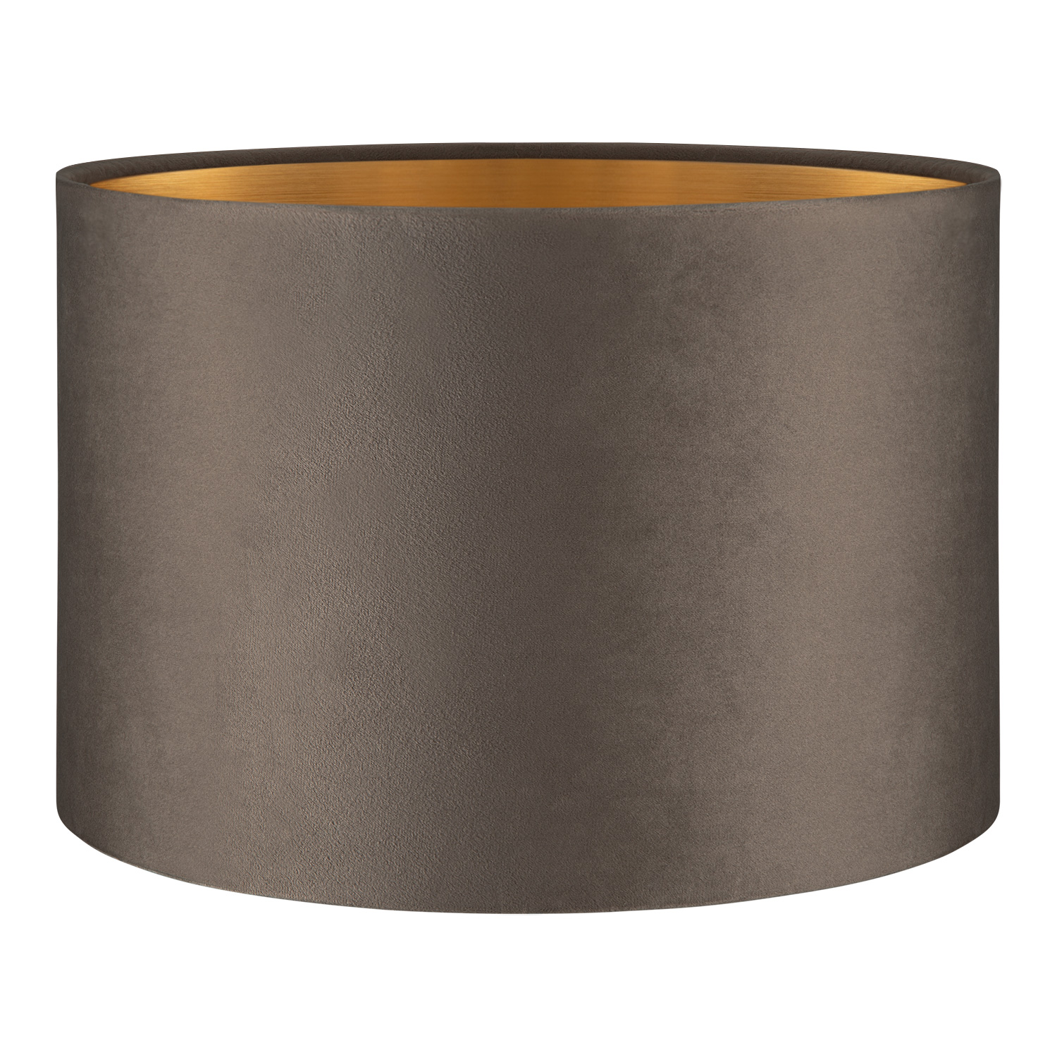 Fluweel - Velvet Lampenkap - Cilinder - Grey + goud - Luxe stijl - ø30 x 20 cm - E27 fitting - voor tafellampen en Pendellamp - voor woonkamer en eetkamer