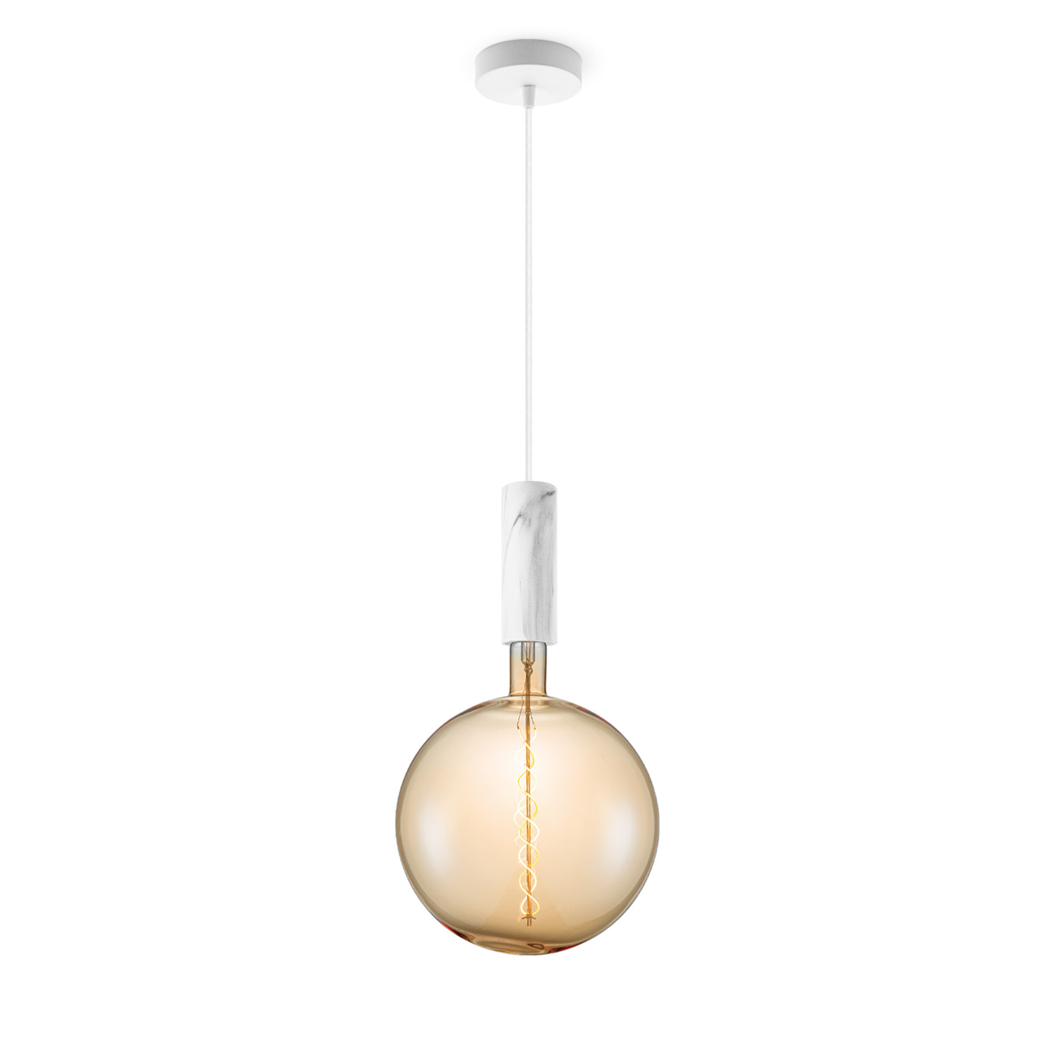 Image of Home sweet home hanglamp Saga marmer Spiral g260 - amber