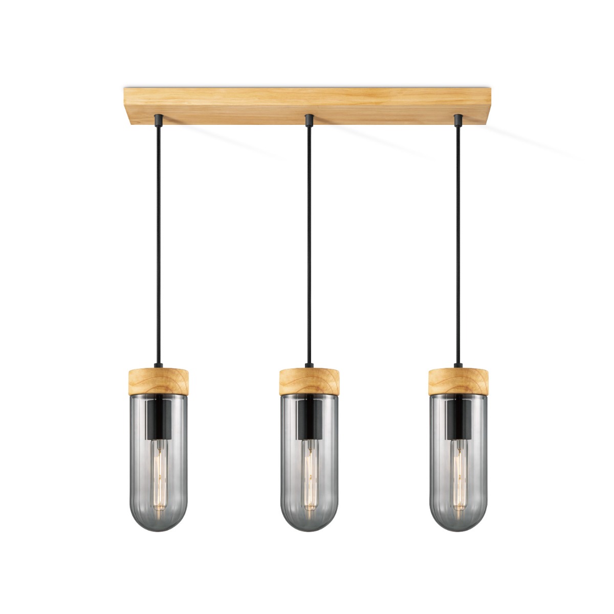 Home sweet home hanglamp Capri 3L klein - hout/glas