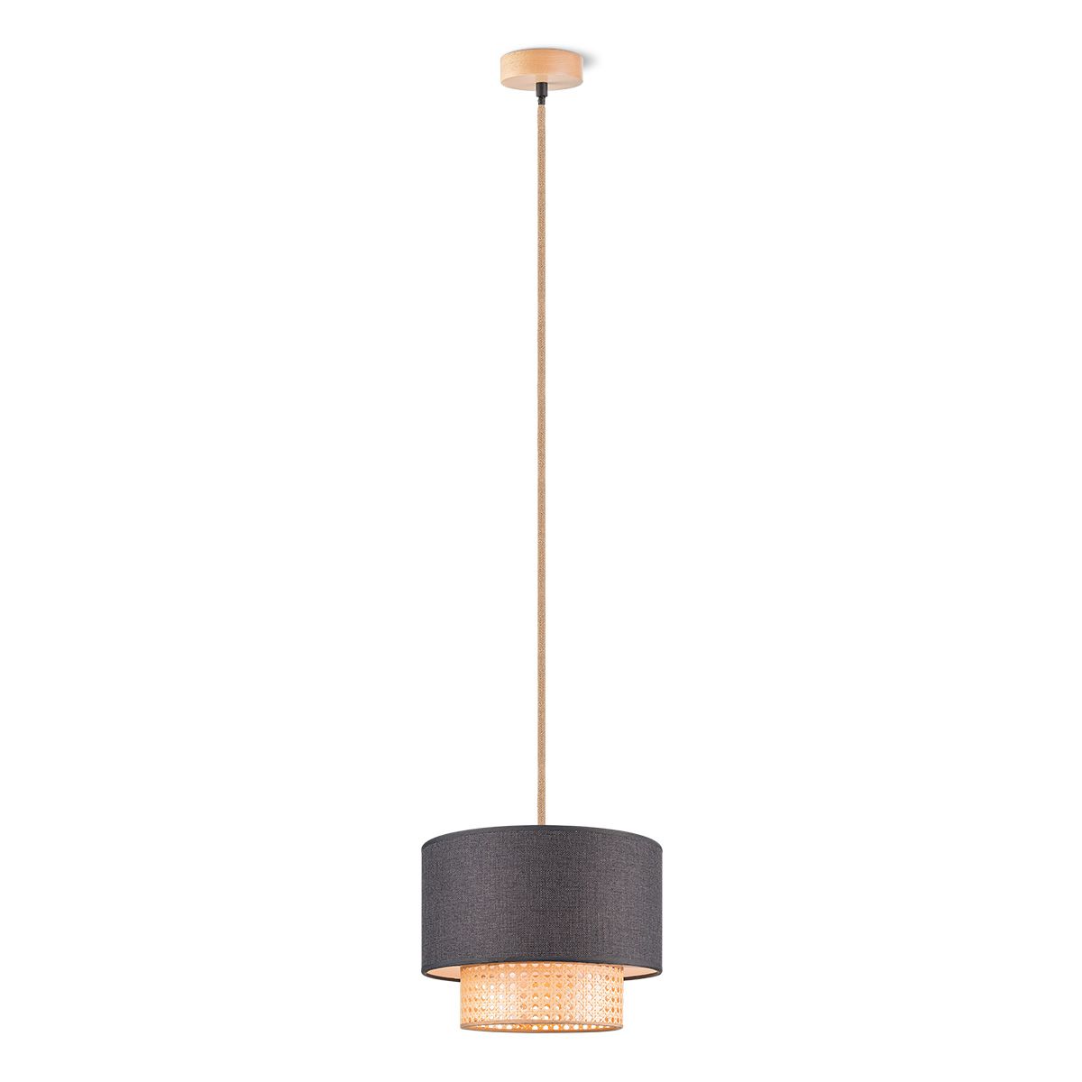 Home sweet home hanglamp Cane weave - linnen / zwart