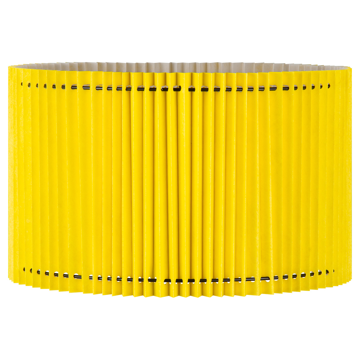 Papieren Gevouwen Lampenkap - Cilindrisch - Geel - ø40 x 20 cm - E27 fitting - Voor Staande Lamp - Ontworpen voor woonkamer en eetkamer