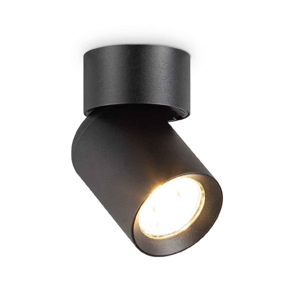 Moderne LED Rond Opbouwspot Swing - Zwart - 6/6/11.5cm - lichts plafondspot - gemaakt van metaal - voor Woonkamer en Slaapkamer