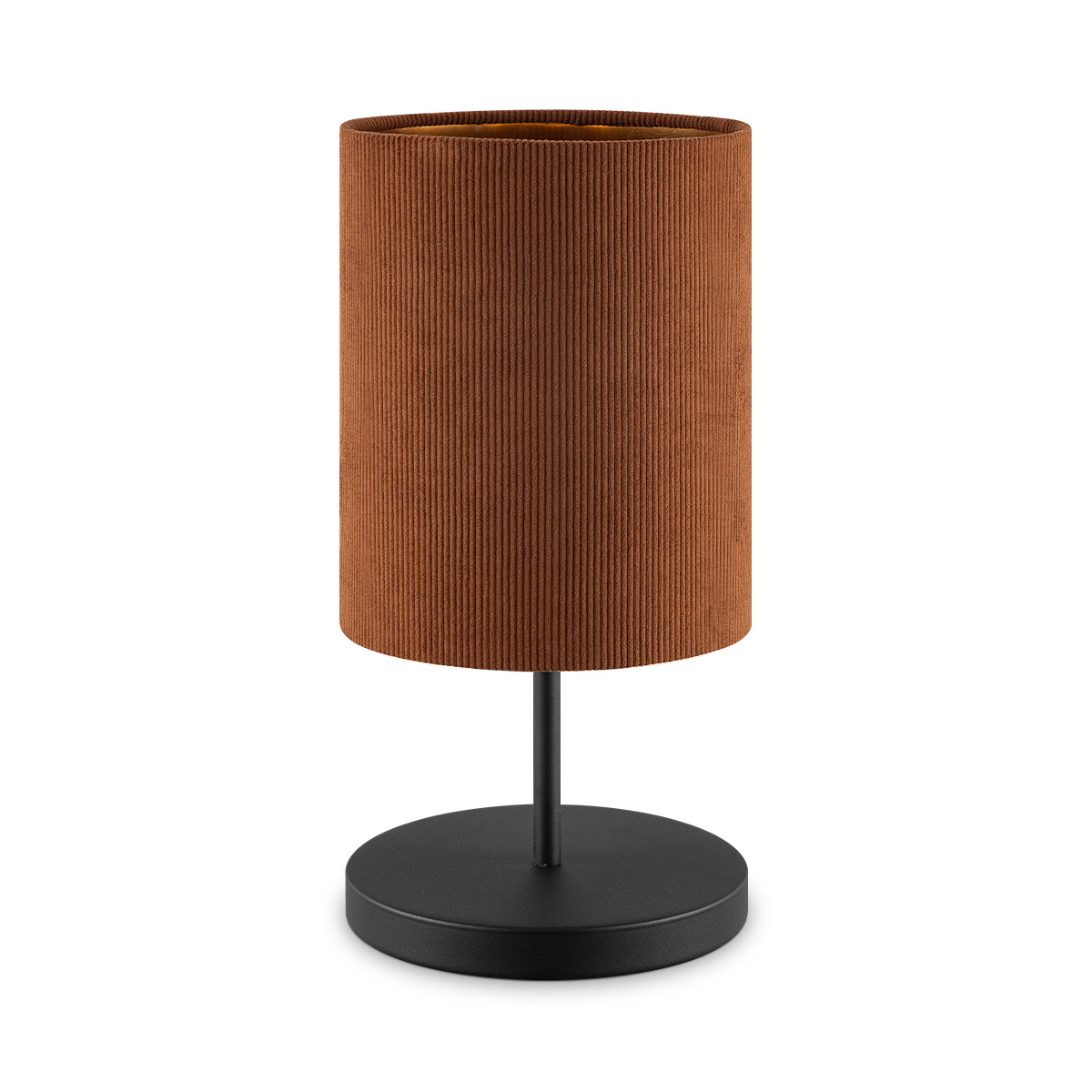 Scandinavische stijl Tafellamp - Corduroy Lampenkap - Cilinder - Brown - ø20 x 40 cm - E27 Fitting - Geschikt voor Woonkamers en slaapkamers - Met schakelaar