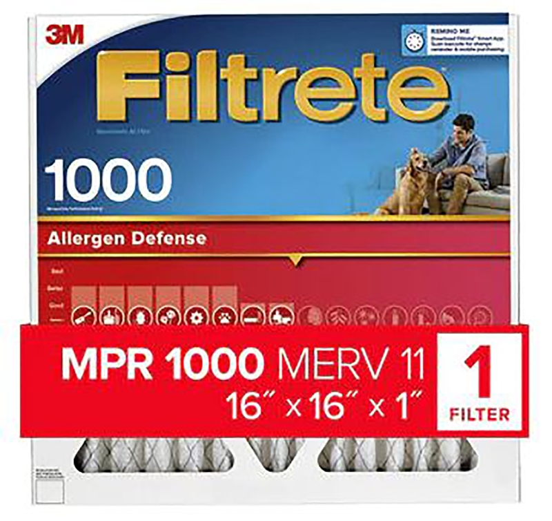 Filtrete 9816-4 Air Filter, 16 in L, 16 in W, 11 MERV, 1000 um MPR, Polypropylene Frame, Pack of 4