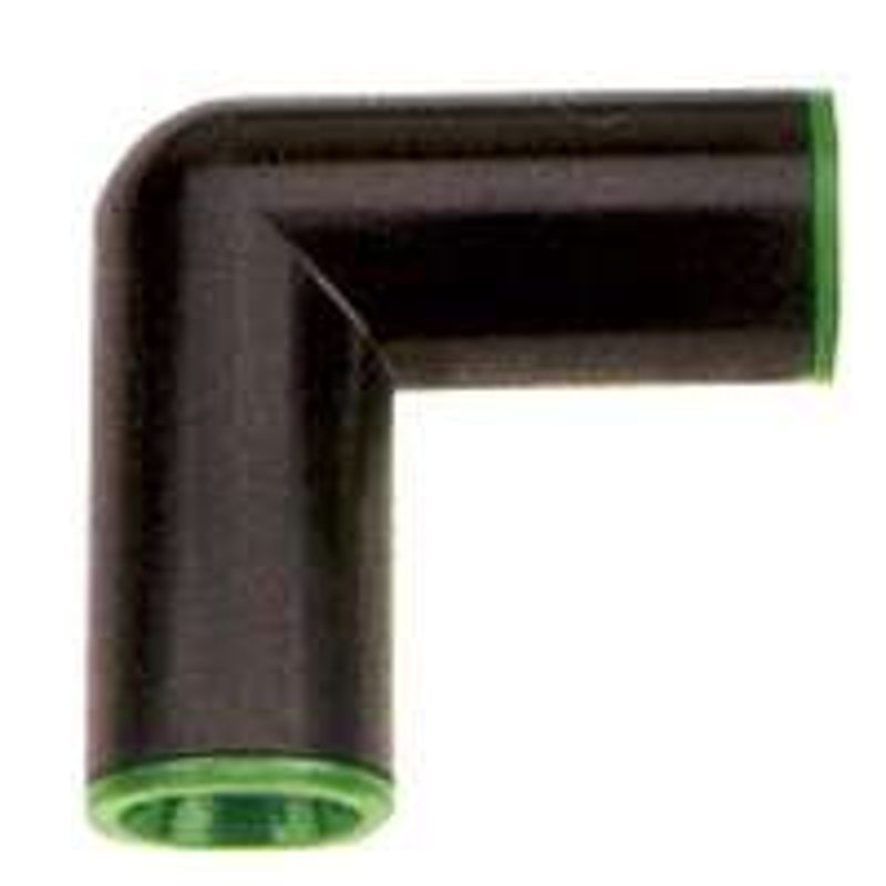 Raindrip 367G00UB Drip Elbow, 1/2 in Connection, Compression, ABS, Black/Green