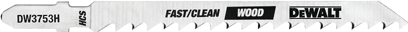 DEWALT DW3753H Jig Saw Blade, 1/4 in W, 4 in L, 6 TPI, HCS Cutting Edge
