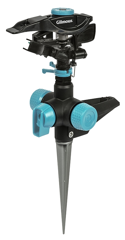 Gilmour 821933-1001 Sprinkler Spike with On/Off Switch, 3/4 in Connection, Spigot, 43 ft, Adjustable Nozzle Trajectory