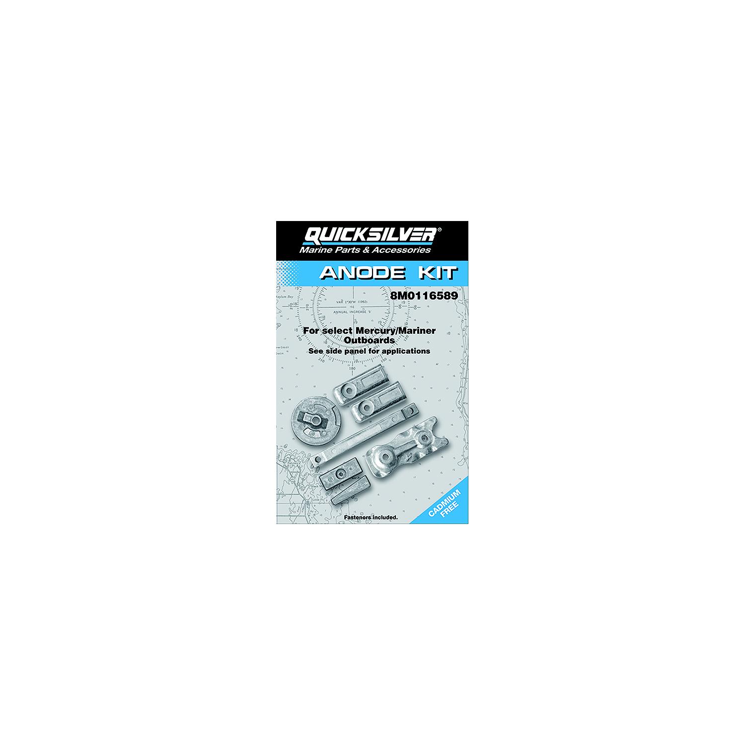 Quicksilver 97-8M0116589 Mercury Verado Anode Kit, Aluminum
