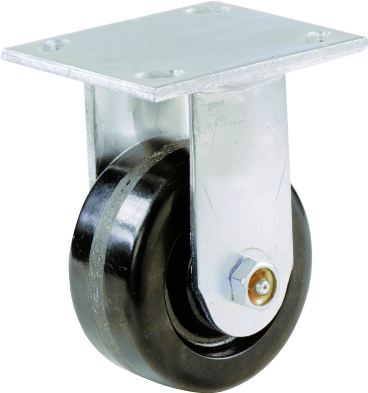 Shepherd Hardware 1400 Series 9775 Phenolic Rigid Caster, 6 in Dia Wheel, Phenolic Wheel, Black, 840 lb