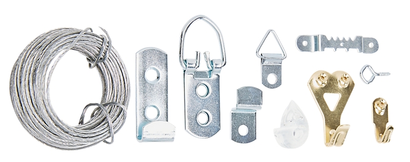 National Hardware N260-403 Professional Mirror Hanging Kit, 20 to 50 lb, Steel, Zinc-Plated, Wall Mounting