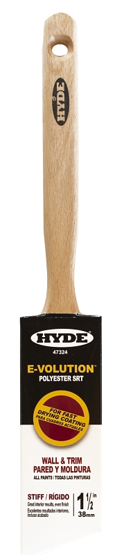 Hyde 47324 Paint Brush, Stiff Brush, 1-1/2 in L Bristle, Polyester Bristle, 6/PK