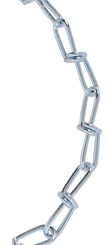 Baron 7262 Double Loop Chain, #1, 125 ft L, 155 lb Working Load, Low Carbon Steel, Zinc-Plated