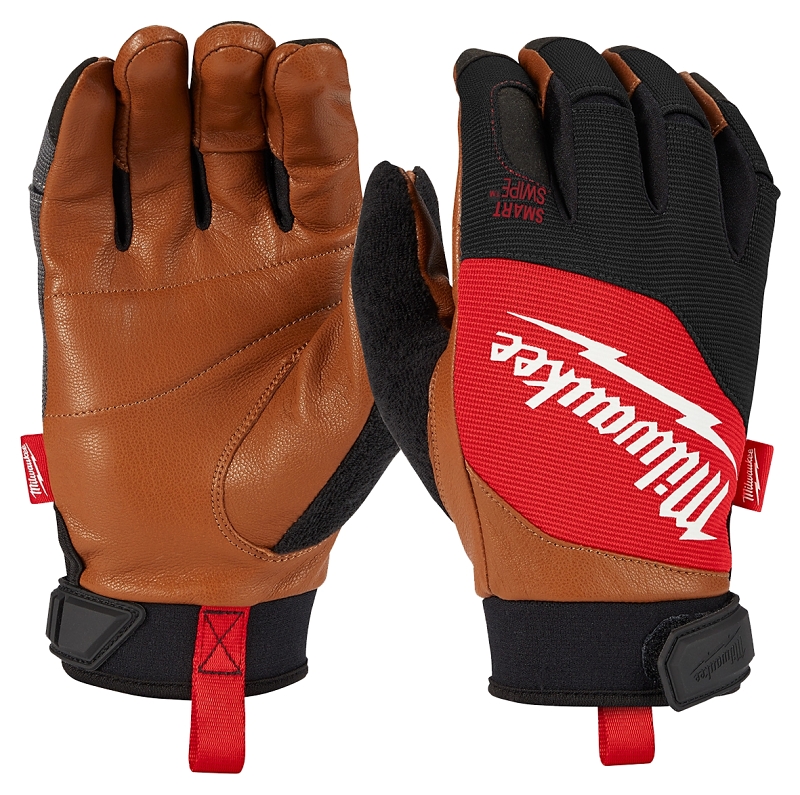 Milwaukee 48-73-0022 Lightweight, Performance Gloves, Men's, L, 9.06 in L, Hook and Loop Cuff, Brown