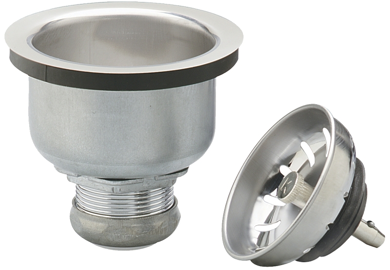 Plumb Pak PP5413 Basket Strainer with Deep Cup and Power Ball Locking Shell, Stainless Steel