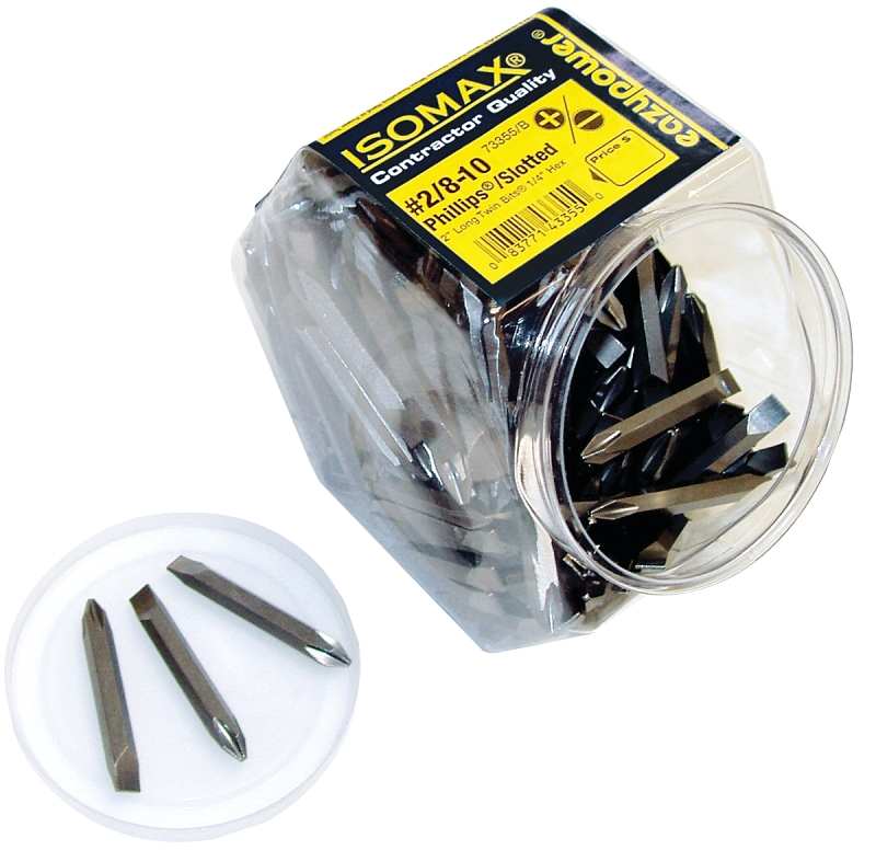 Eazypower 003555 Insert Bit, #2 Drive, Phillips, Slotted Drive, 1/4 in Shank, Hex Shank, 2 in L
