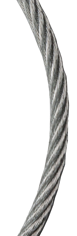 Baron 695941 Cable, 1/16 in Dia, 500 ft L, 96 lb Working Load, Steel, Galvanized