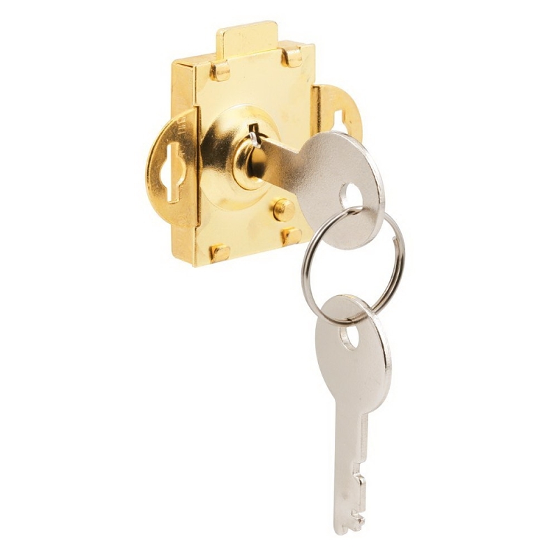 Defender Security S 4048 Mailbox Lock, 1-3/8 in L x 1-7/16 in W x 5/16 in D Dimensions, Keyed Lock, Steel, Brass