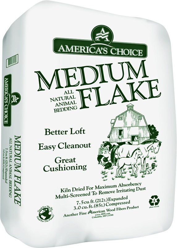 America's Choice 273.0P2MEDAC Flake Animal Bedding, Wood, Natural