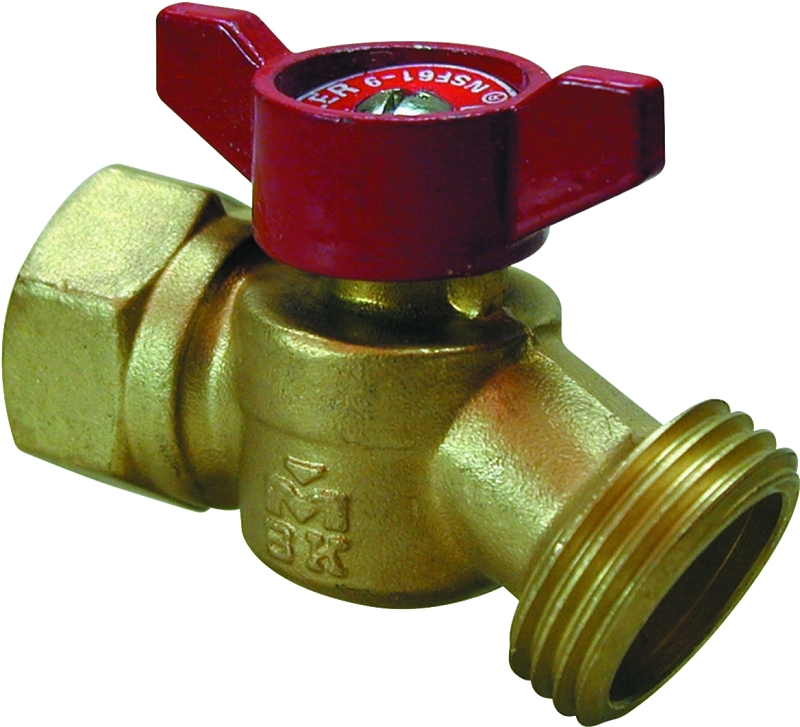 B & K ProLine Series 102-454HN Hose Bibb, 3/4 in Connection, FIP x MHT, 125 psi Pressure, Quarter-Turn Actuator
