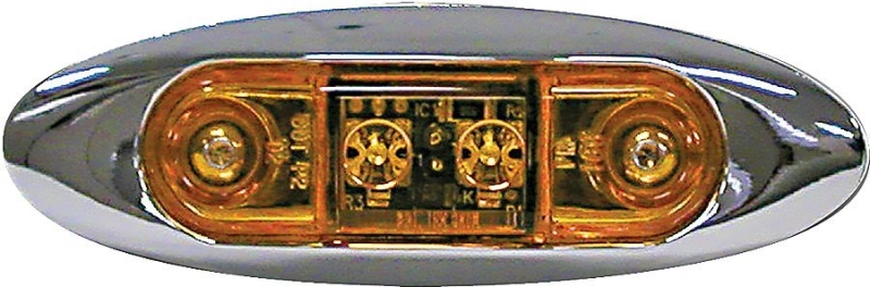 PM V168XA Mini Side Marker/Clearance Light, 9 to 16 V, LED Lamp, Amber Lens, Surface Mounting