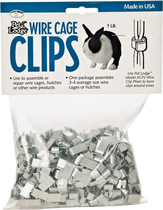 Pet Lodge ACC1 Cage Clip, Ferrule, Metal, For: Pet Lodge ACP2 Wire Clip Pliers and 14 to 16 AWG Wire Panels