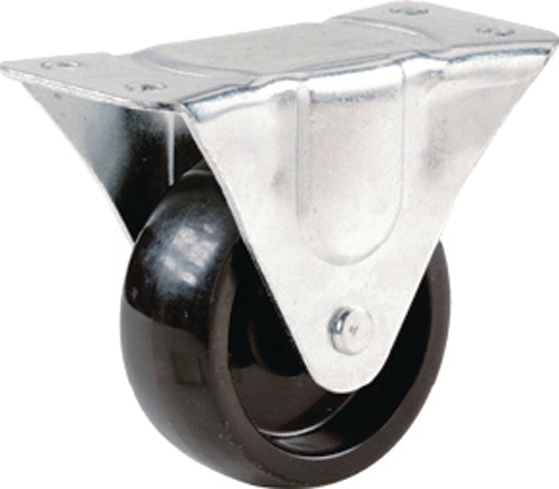 Shepherd Hardware 9396 Rigid Caster, 2 in Dia Wheel, 3/4 in W Wheel, Polypropylene Wheel, Black, 125 lb