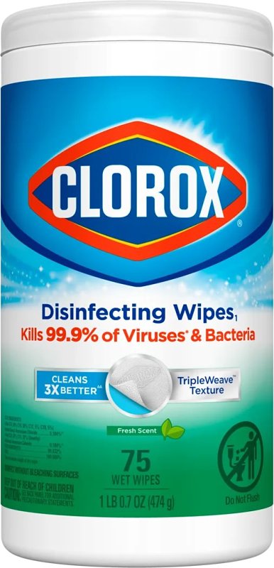 Clorox 01656 Disinfecting Wipes Can Fresh White