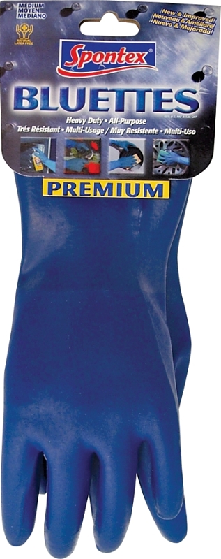 Spontex Bluettes 18005 Household Protective Gloves, M, 14 in L, Longer Cuff, Neoprene, Blue
