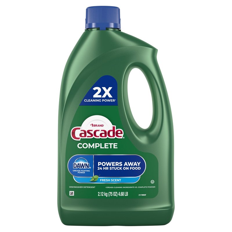 Cascade Complete 33840 Dishwashing Detergent 75 oz Gel Fresh Blue