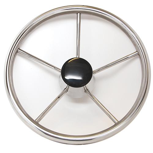 SeaDog 230215 15â³ 6-Spoke Stainless Steering Wheel w/Plastic Center Cap, 25Â° Dish