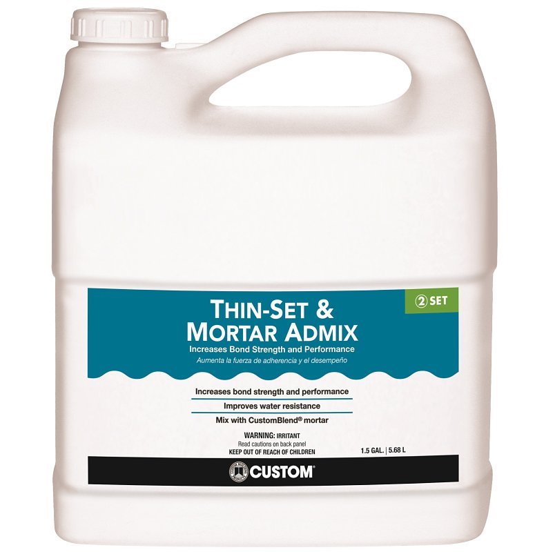 Custom AMA1-2 Thin-Set and Mortar Admix, Liquid, 1.5 gal, Bottle, Pack of 2
