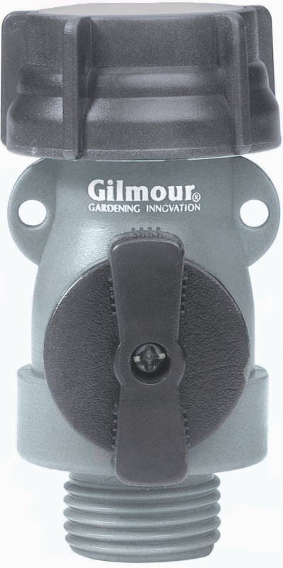 Gilmour 800014-1001 Shut-Off Valve, 5/8 in, Threaded, 1-Port/Way, Manual Actuator, Polymer Body, Gray