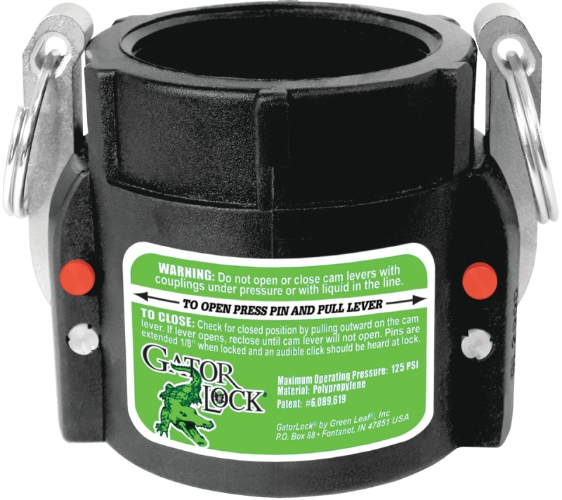 Green Leaf D Series GLP200D Cam Lever Coupling, 2 in, Female x FNPT, Glass Filled Polypropylene