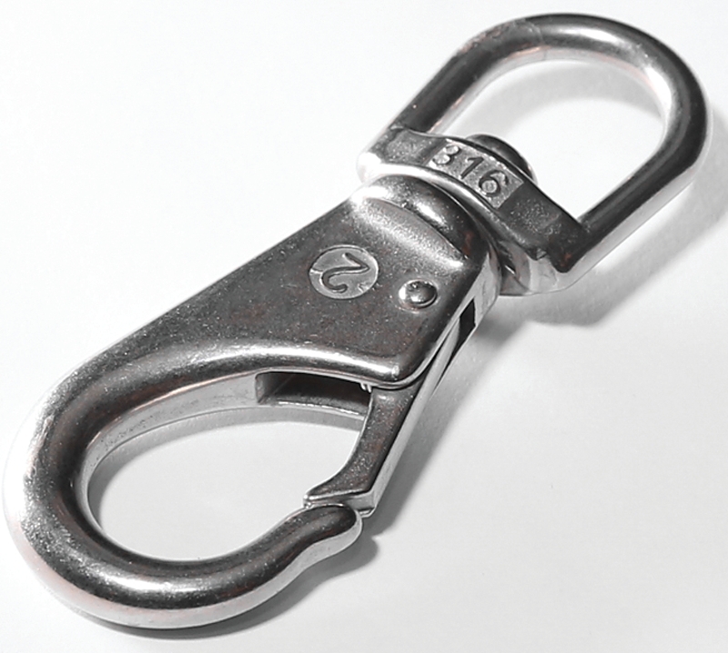 Baron 251S-2 Bolt Snap, 551 lb Working Load, Stainless Steel, Nickel-Plated