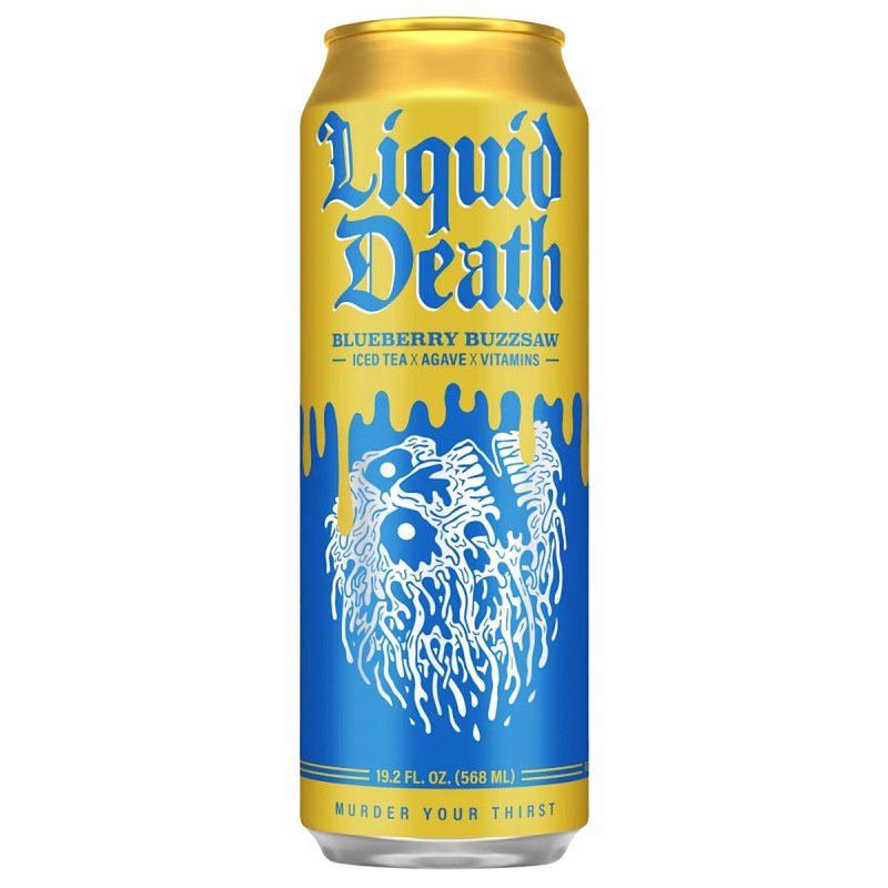 Liquid Death 1700068 Iced Tea, Blueberry Buzzsaw, 19.2 oz Can, Pack of 12