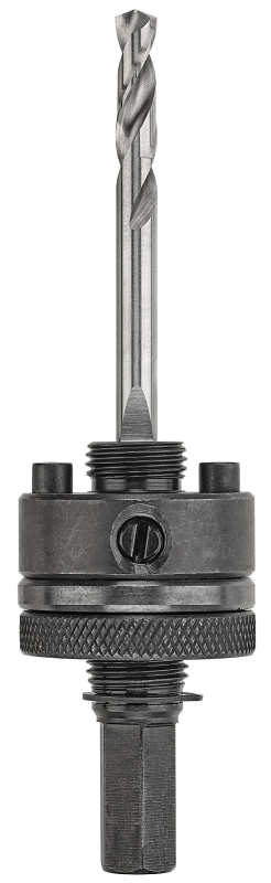 DEWALT DAH9124PBM Hole Saw Arbor, 5/8-18 Thread, 1/2 in Shank, 1-1/4 to 6 in Dia Bit, Hex Shank